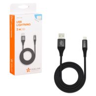 Airline Кабель USB - Lightning Iphone/IPad черный нейлоновый 2 м, ACH-C-44
