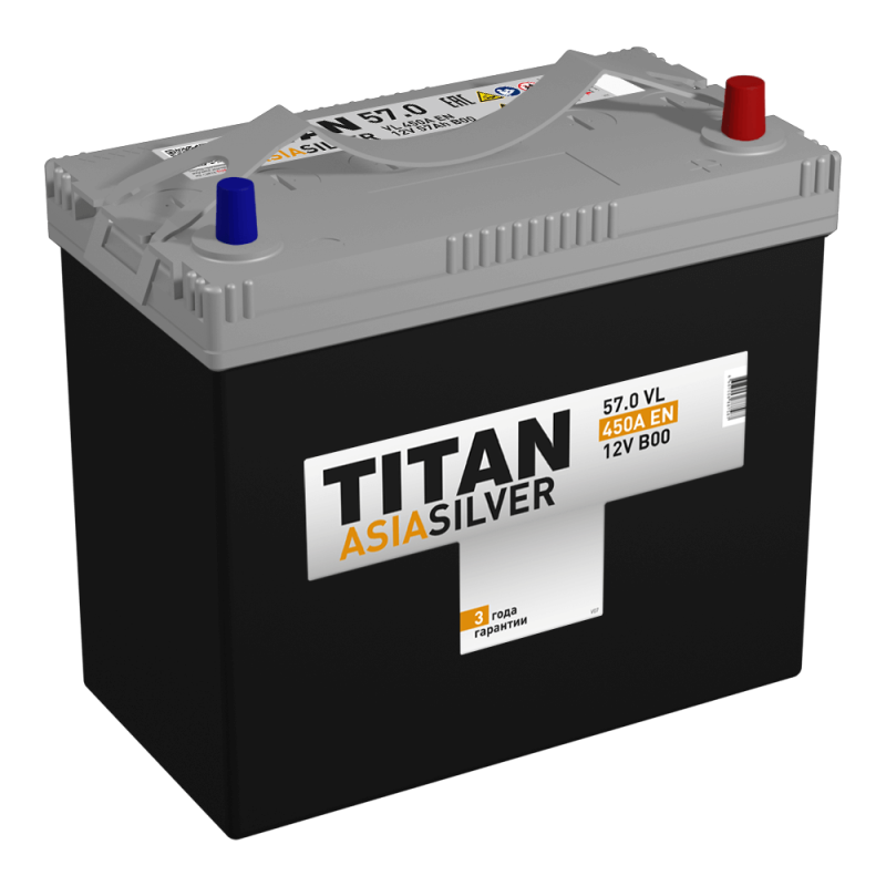 АКБ Titan Asia Silver 57 Ач о/п 6СТ-57.0 VL (B24L)