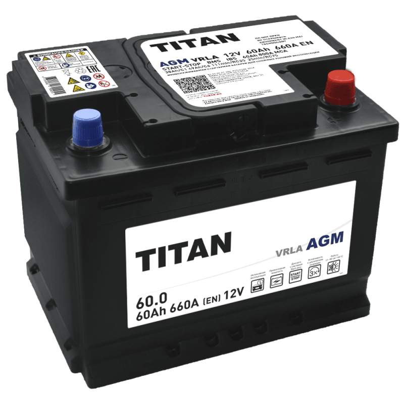 АКБ Titan 60 Ач о/п AGM 6СТ-60.0 VRLA