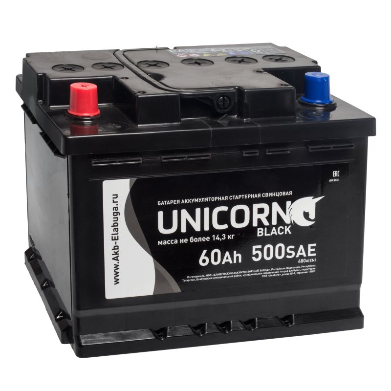 АКБ UNICORN BLACK 60 Ач 6СТ-60.1