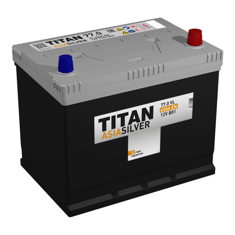 АКБ Titan Asia Silver 77 Ач о/п 6СТ-77.0 VL (D26L)